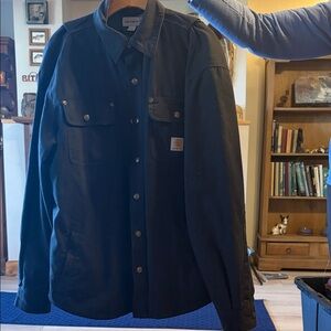 Carhartt Men's Navy Snap-Front Work Shirt Jacket